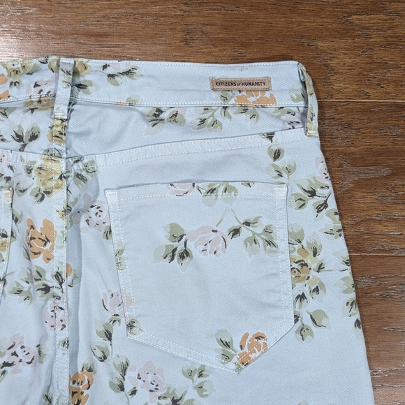 Citizens of Humanity Mandy High Waist Blue Floral Ankle Size 29 Roll Up - Picture 12 of 12
